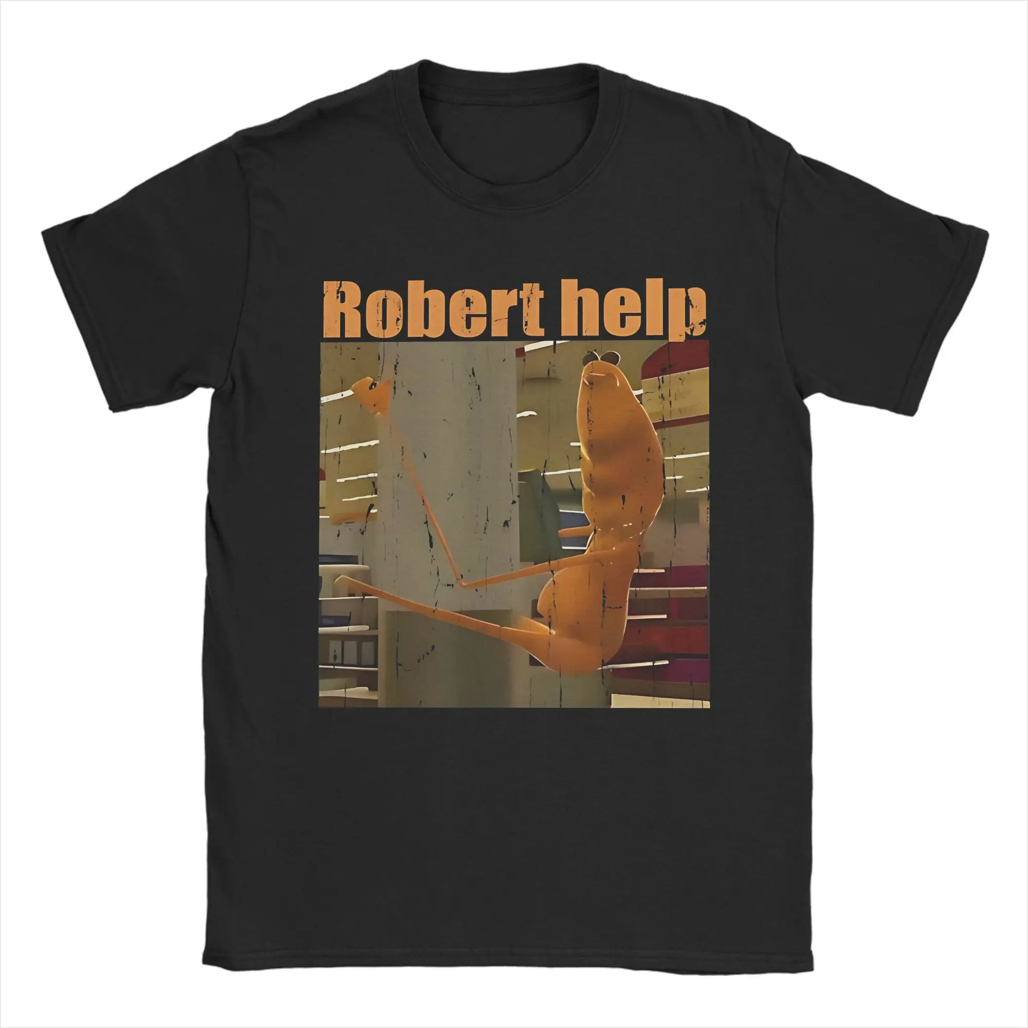 Men Women Marcus the Worm Robert Help  Shirt Pure Cotton Graphic Printed Tee Shirts  Clothing Outfits