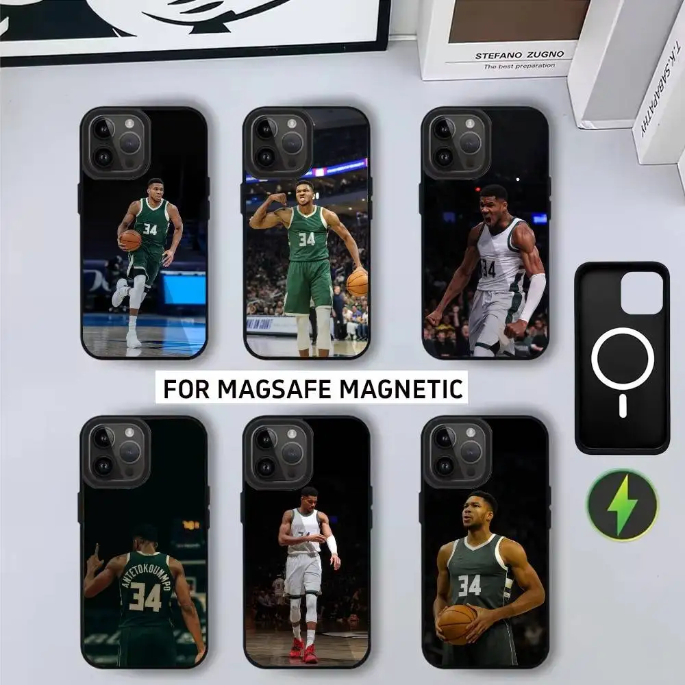 

Basketball Giannis A-Antetokounmpo Phone Case For iPhone17,16,15,14,13,12,11 Plus,Pro Max Magnetic For Magsafe Wireless Charging