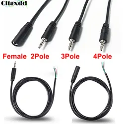 Cltgxdd 30/50/100cm 3.5MM 2/3/4 Core 2pole 3pole 4pole Mono Stereo  Male Female Audio Extension Cable Aux Connector Headset Line