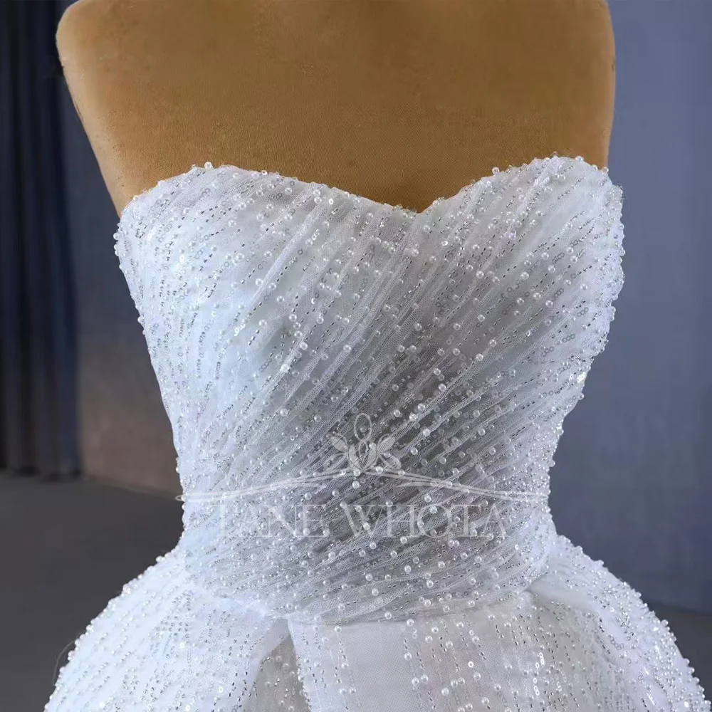 Elegant Luxo Beaded Sequined Sweetheart Sleeveless Wedding Dress With Lace-Up Back For Women Prom Dress