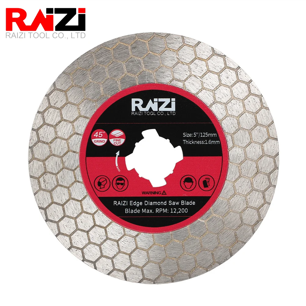 Raizi disco da taglio diamantato X-lock da 125mm per piastrelle in gres porcellanato triangolo in marmo ceramico mola a doppia faccia taglio di piastrelle