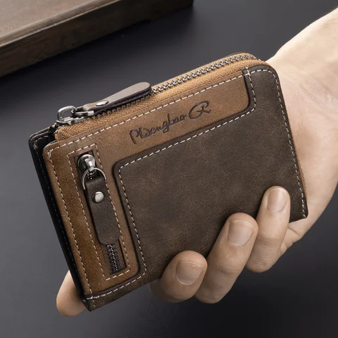 Retro Zip Coin Purse Short Wallet
