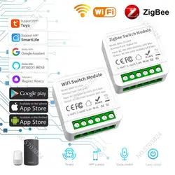 WiFi Zigbee Mini Breaker DIY Smart Home 1/2/3/4 Gang Switch 2 Way Control Smart Switch Module Work With Alexa Google Home Alice