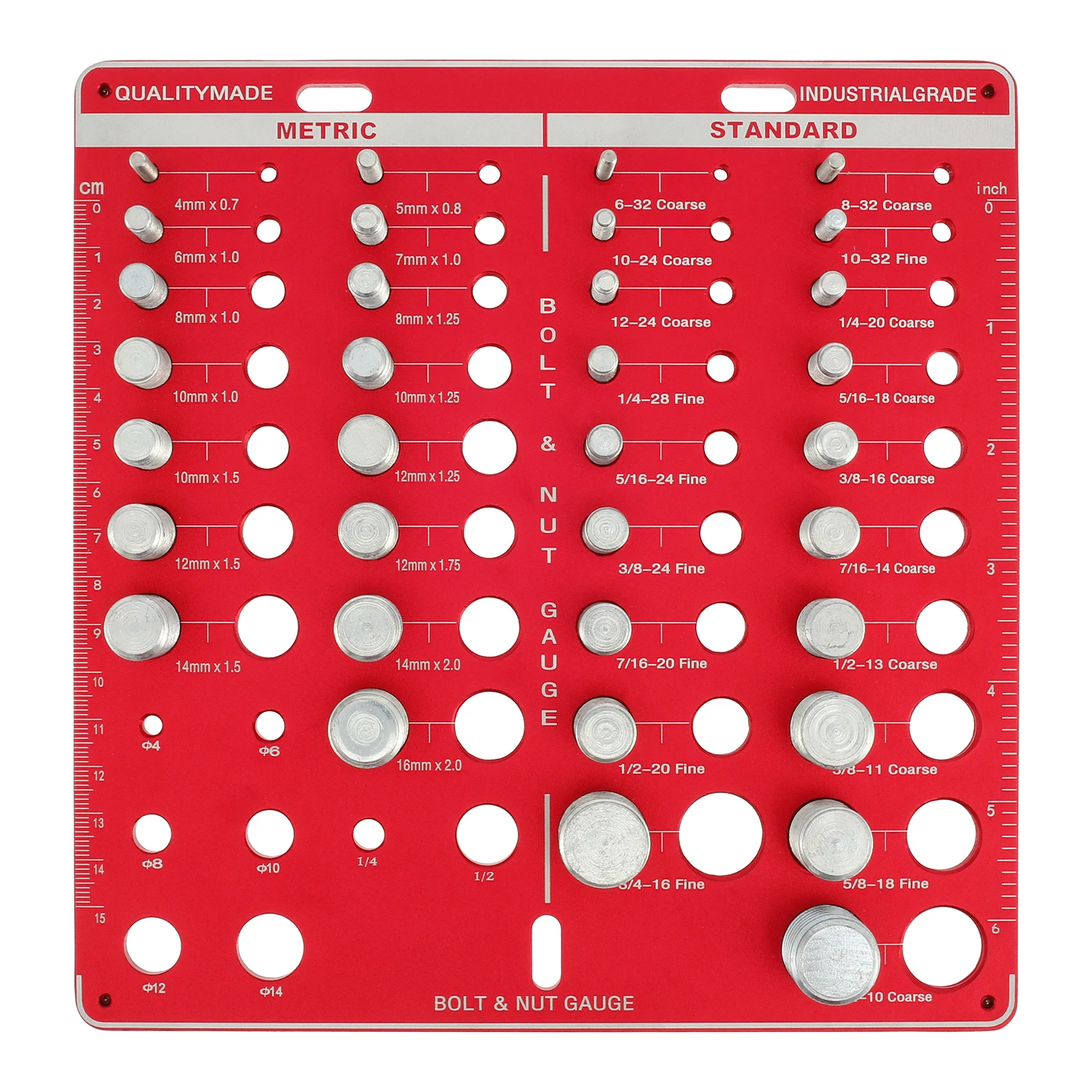 Bolt Thread Checker Portable Nut And Drill Bit Thread Checker Screws Measuring Imperials Tool ,Standard Metric Imperials Female