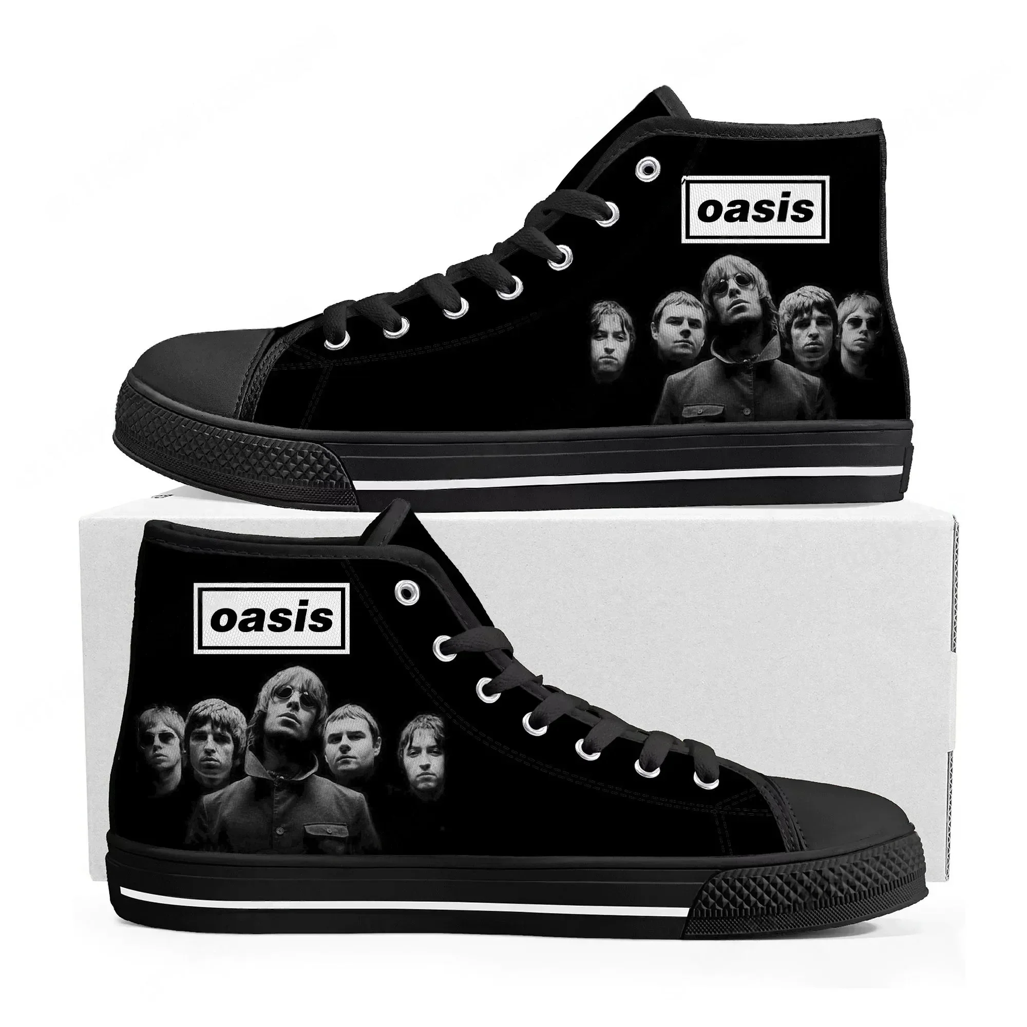 Oasis Rock Band shoes High Top Sneakers Mens Womens Teenager High Quality Canvas Sneaker couple Casual Shoe Customize Shoes