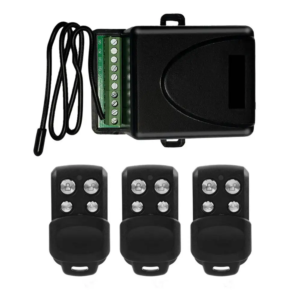 2 Channel Garage Door Receiver Gate Opener Controller Rolling Code 12v/24v AC/DC Wireless Remote Control Relay switch