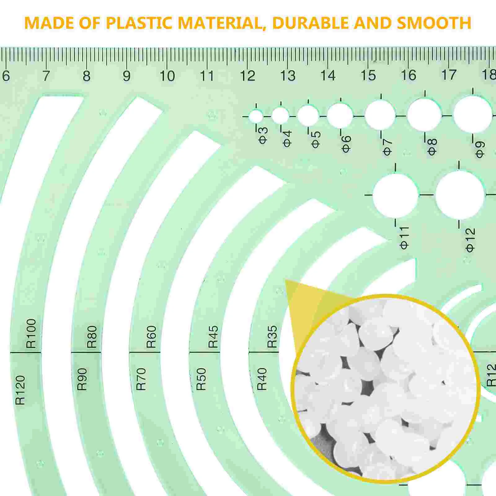 Imagem -02 - Modelo de Desenho Régua Estênceis para Pintura Círculo Geométrico Arquitetura Suprimentos Escala Forma Plástica Redonda Oco para Fora