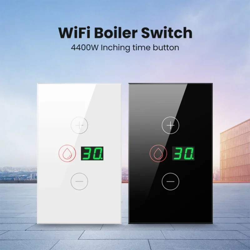 TNCE Tuya Wifi Boiler Smart Switch 20A/4400W Water Heater Touch Switch Support Time Period Setting，For Alexa Google Home