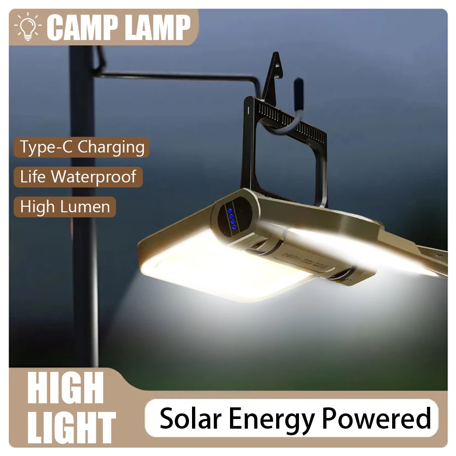 

LEM Outdoor Camping Light TYPE-C Charging Long Range Solar Emergency 5000mAh Light Home Power Outage Backup Artifact Lighting