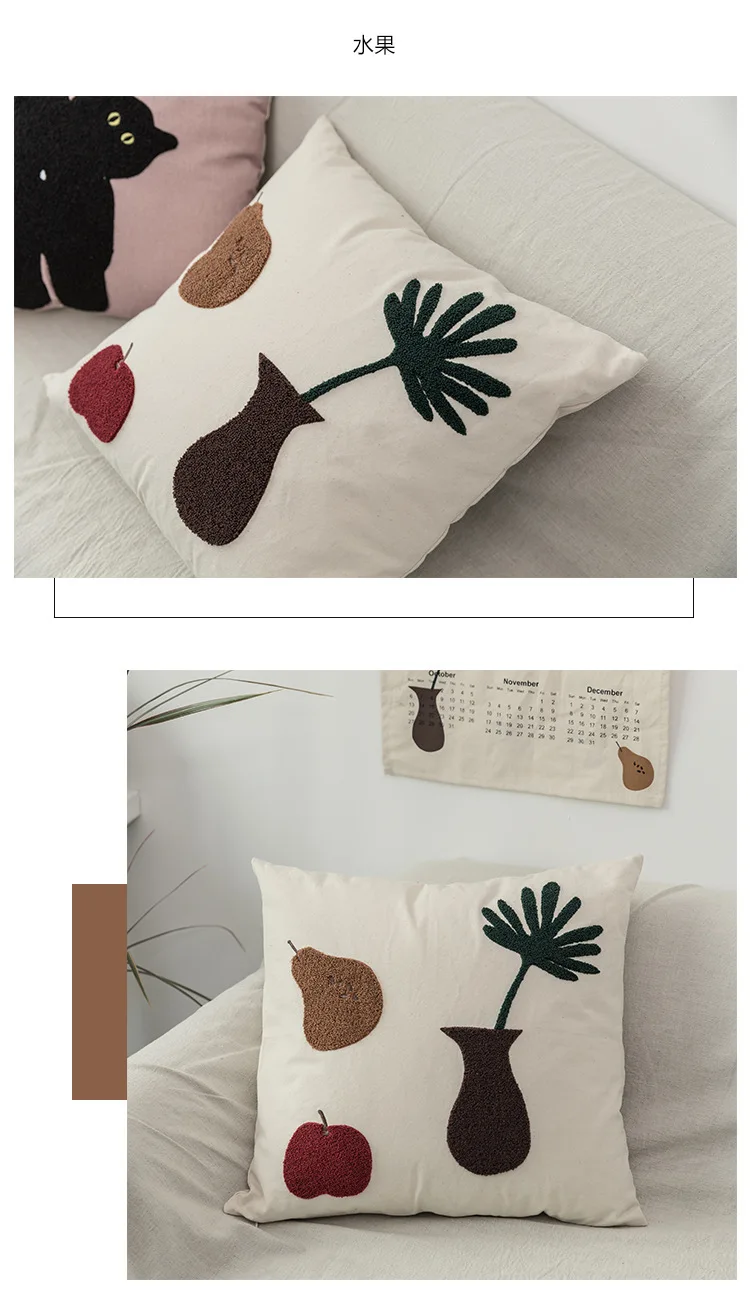 Ins Katze Kissen Dreidimensionale Stickerei Dekorative Kissenbezug Sofa Hause Und Dekoration Kissen Wohnzimmer Kissenbezug – Detail 7