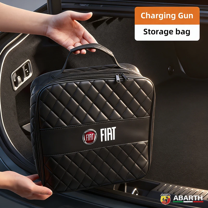 Bolsa de almacenamiento para compartimento de pistola de carga, de fibra de carbono, ignífuga, para FIAT Abarth 500 Tipo FR Panda Argo Freemont Viaggio Bravo