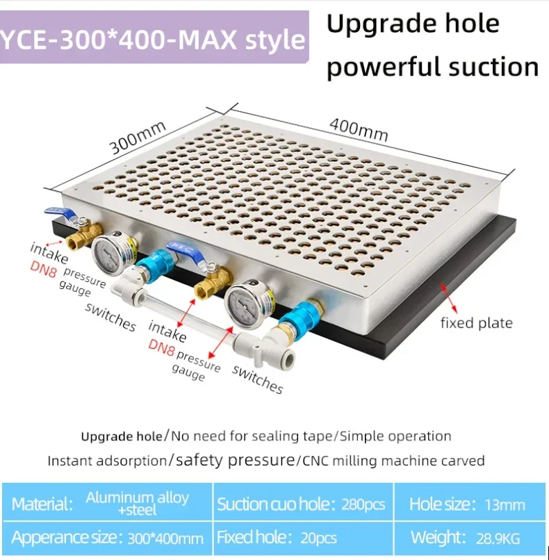 Vacuum Magnetic Chuck For Industrial Pneumatic Plate Fixtures Automatic Pressure Maintaining Table