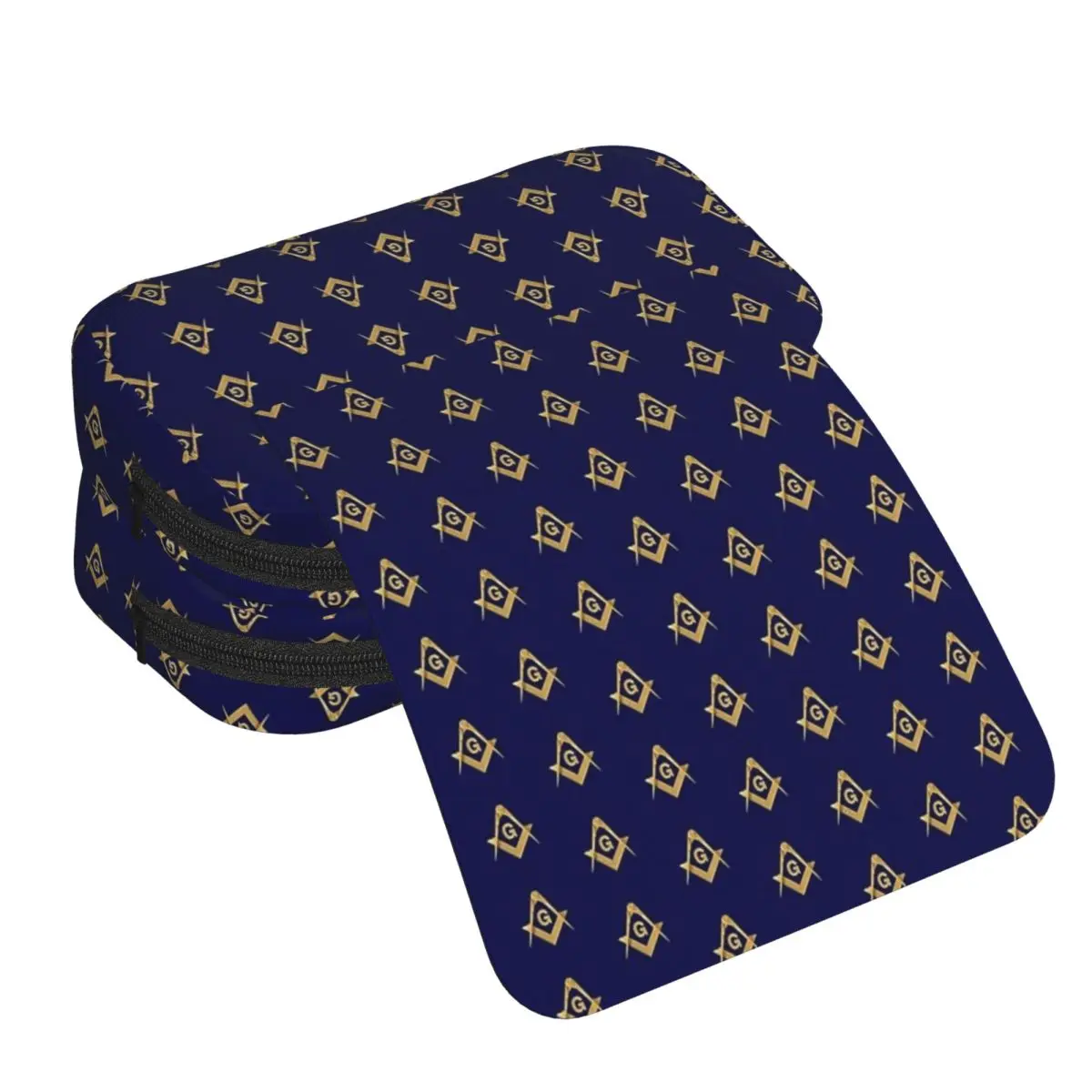 Freemason Gold Blue Square And Compass Masonic Pencil Case for Gifts Pen Box Pencil Bag Stationery Supplies Pen Holder Bag