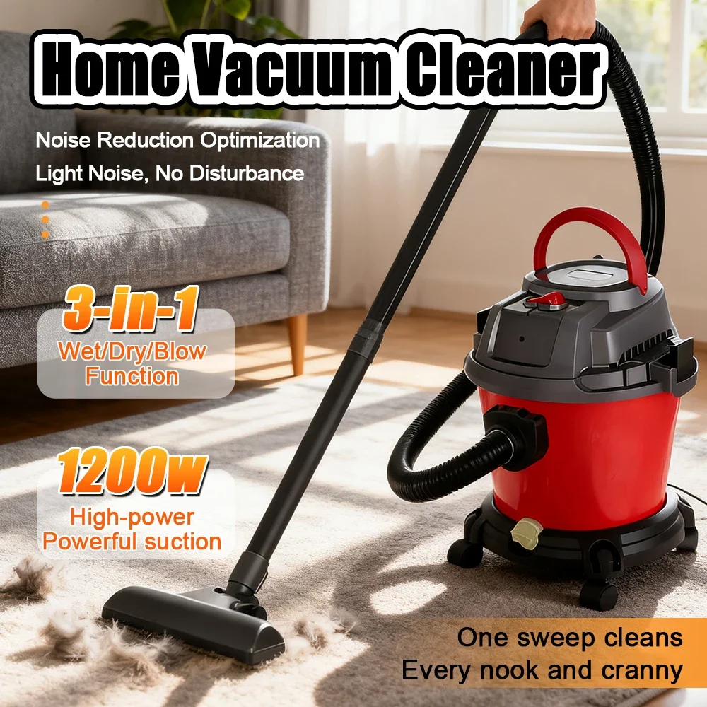 

1200 Вт 3-в-1 пылесос для влажной и сухой уборки, магазинный пылесос большой емкости для гаража, детализации автомобилей, шерсти домашних животных и уборки дома