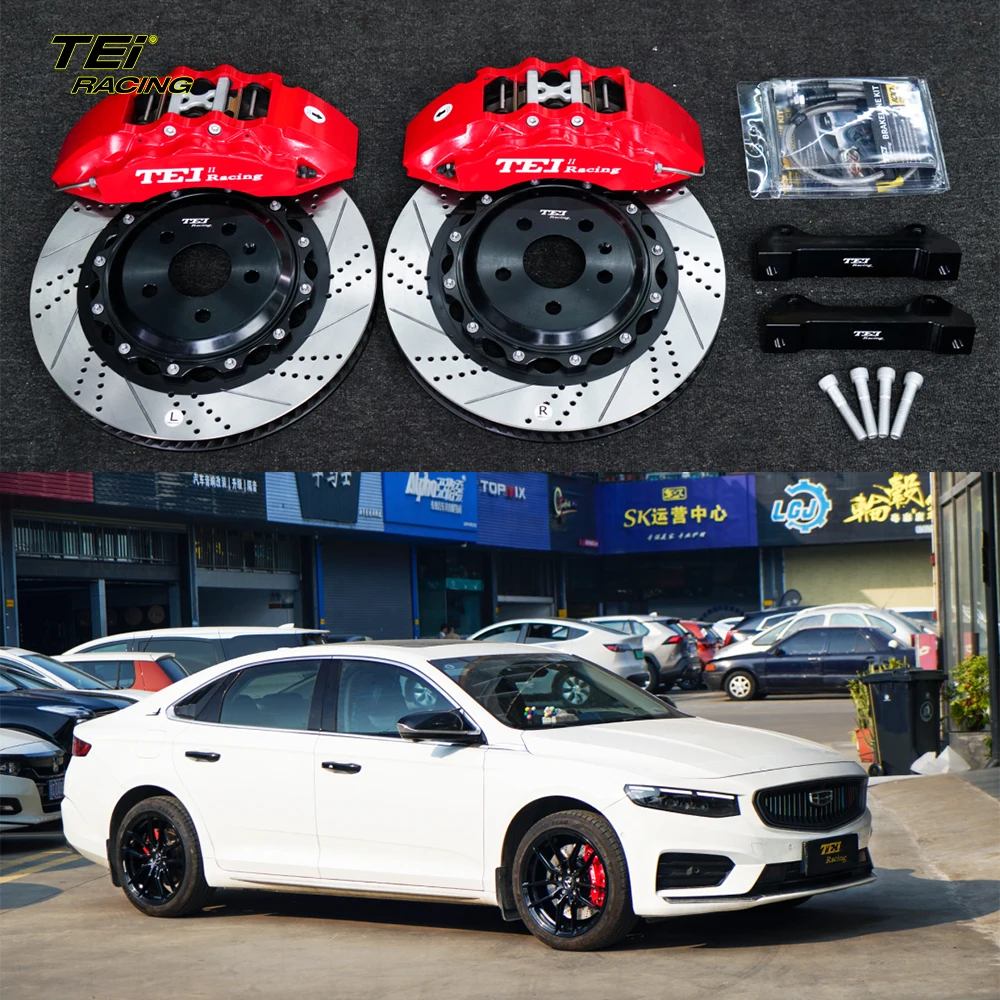 

Front P60ES 6 pot caliper with 355*32 mm disc big brake kit auto brake system For Geely PREFACE 2021 year 18/19 inch car rim