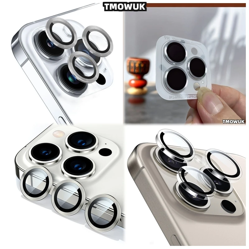 

Ultra-thin Metal Camera Lens Protector Tempered Glass Full Cover For IPhone 16 15 14 Pro Max Plus 13 12 11 Pro Max Mini