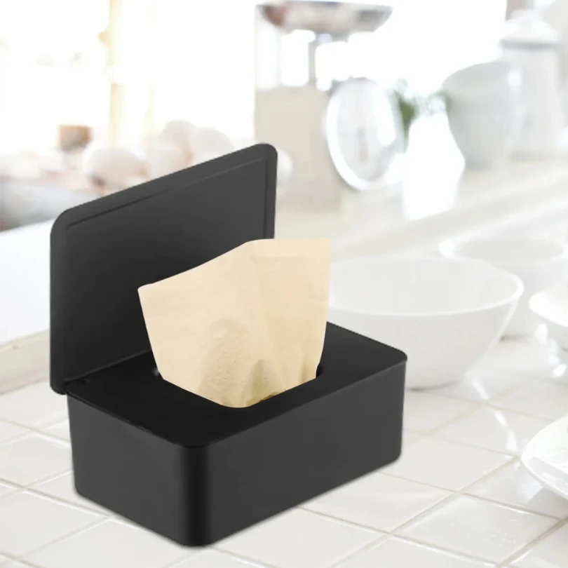 

Wet Tissue Box Dustproof Wipes Dispenser Portable Tissue Box Storage Box with Lid For Car Home Office Desktop Organizer Hot Sale