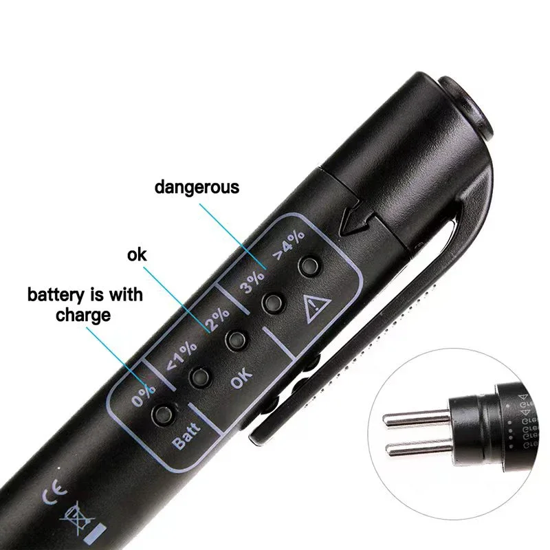 Automotive Brake Fluid Tester LED Indicator Accurate Oil Quality Diagnostic Tool for Car Brake System Testing