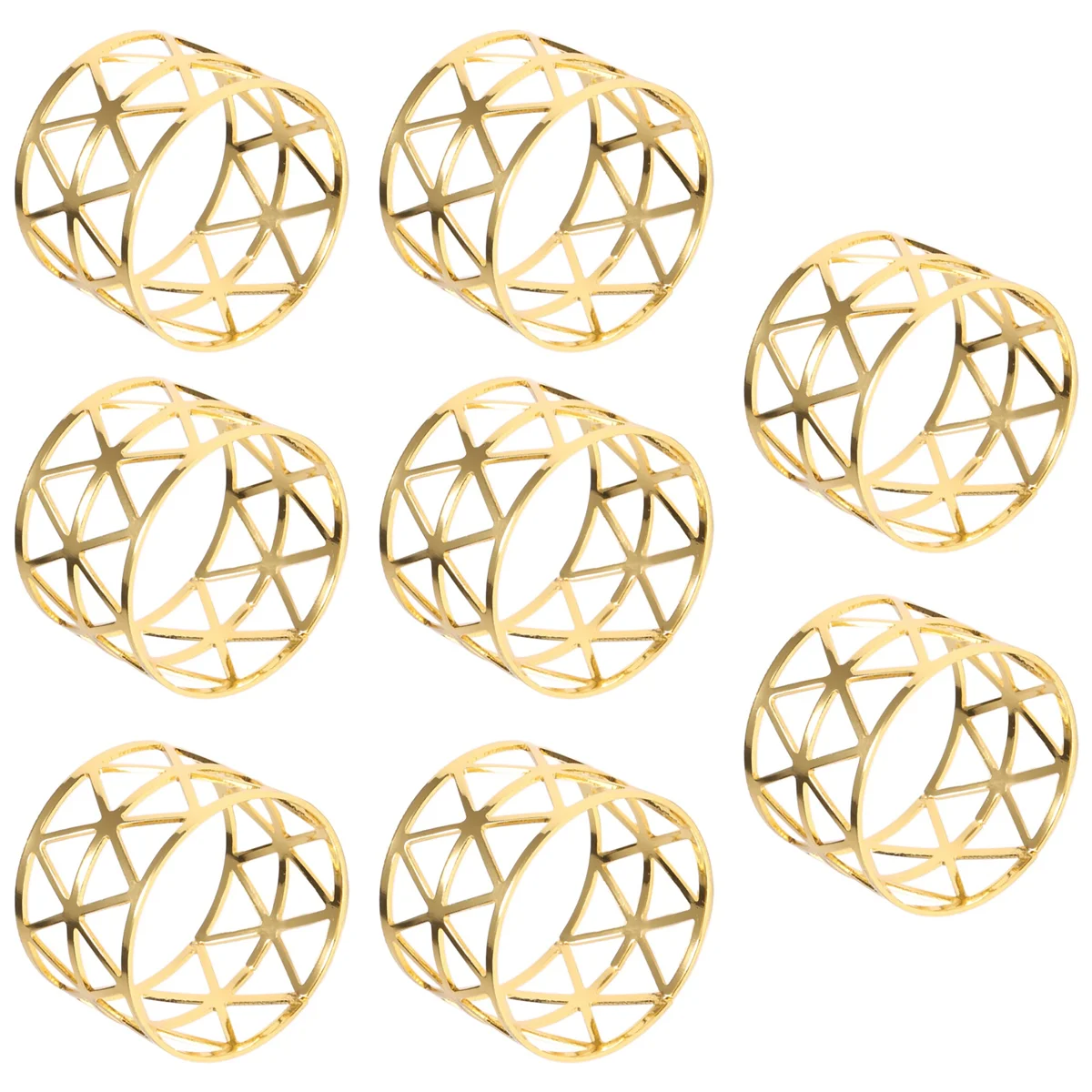 8 Pcs of Round Mesh Napkin Ring Holder, Table Set Suitable for Casual or formal Occasions and Wedding Parties