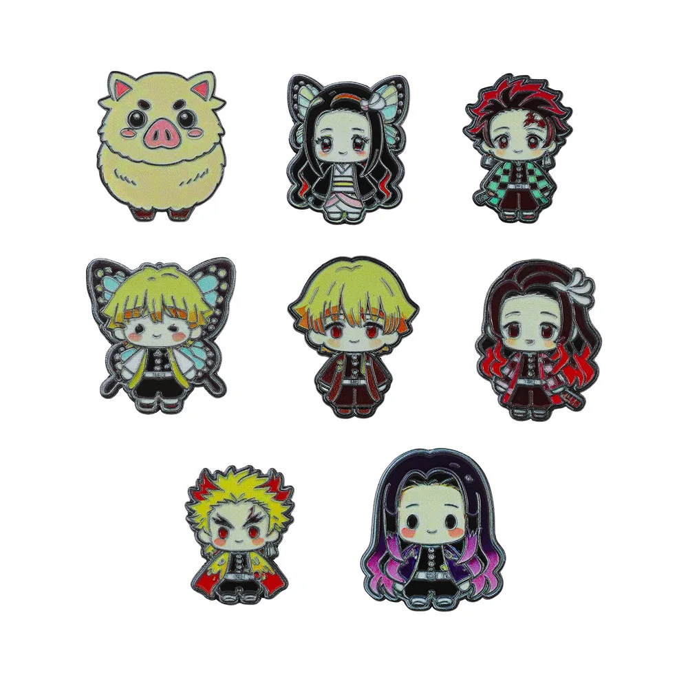 8 Stück Niedliche Anime-Charakter-Broschen, Personalisierte Emaille-Pins, Metall-Abzeichen-Accessoires für Rucksäcke und Kleidung, Geschenk