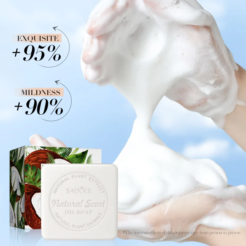 天然ココナッツエッセンシャルオイル石鹸,ボディクレンジング,手作り石鹸,オイルコントロール,洗顔料,潤滑剤,保湿剤,100g, 1個