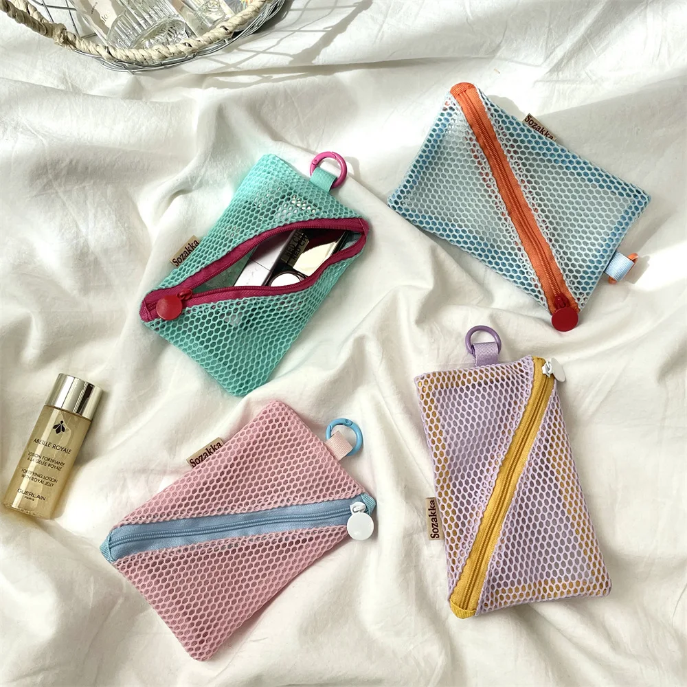 

Сетчатый полый кошелек для монет, наушники, кабель для передачи данных, ключ, сумка для хранения помады, студенческий мешочек для монет, сумка для карт, милый кошелек, мини-кошелек