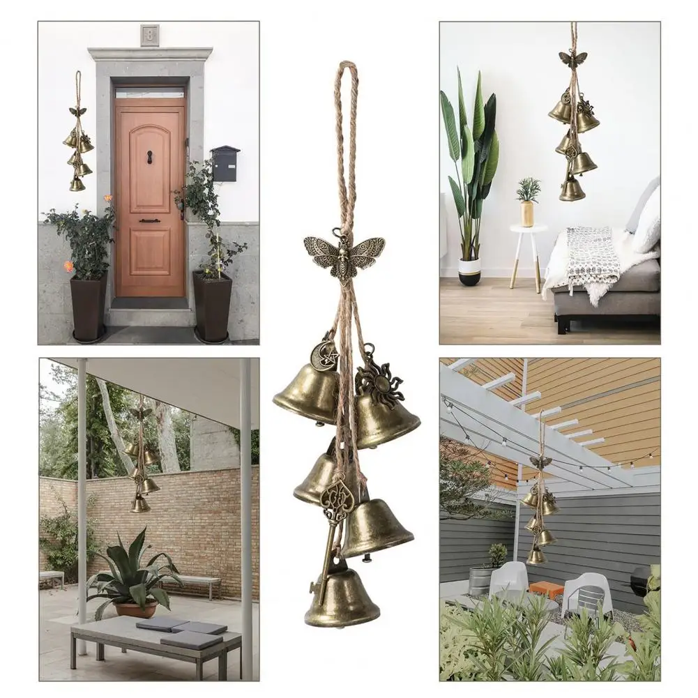 

Witch Wind Chime Vintage Halloween Witch Bell Door Knob Decoration Handmade Metal Wind Chime Indoor Outdoor Wicca Home