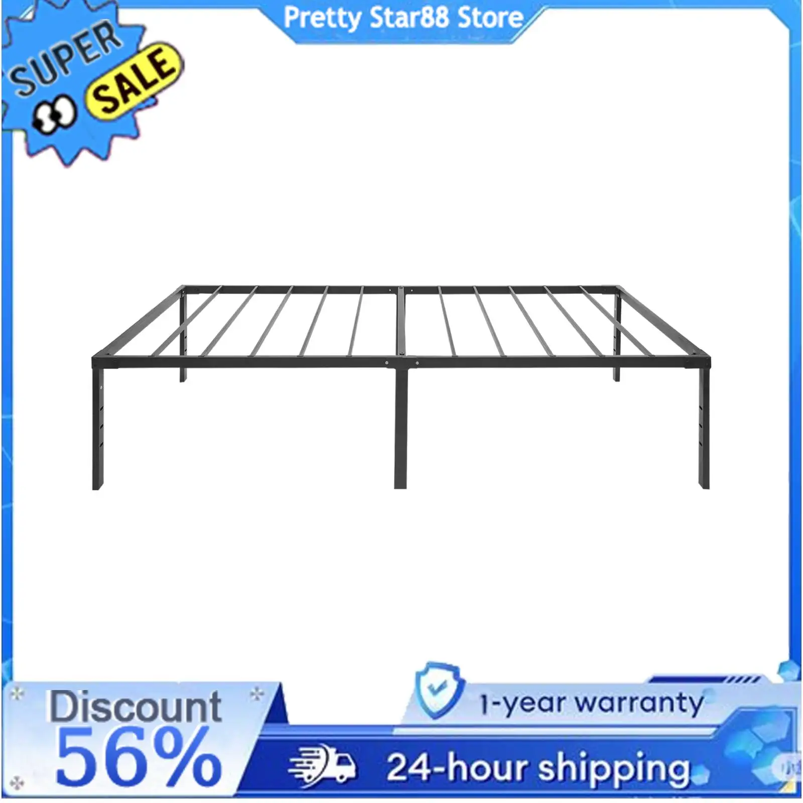 

Platform Bed Frame Rust Resistance High Bed Frame Easy to Clean High Platform Bed Frame for Bedrooms/Guest Rooms/Dormitories