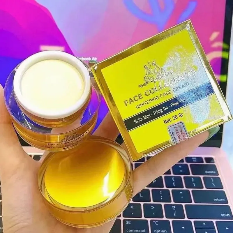 Kem collagen x3 ngừa mụn, trắng da, phục hồi da hư tổn Reduces Spots, White, Smooth Skin Firm Moisturizing And Anti-aging 20g