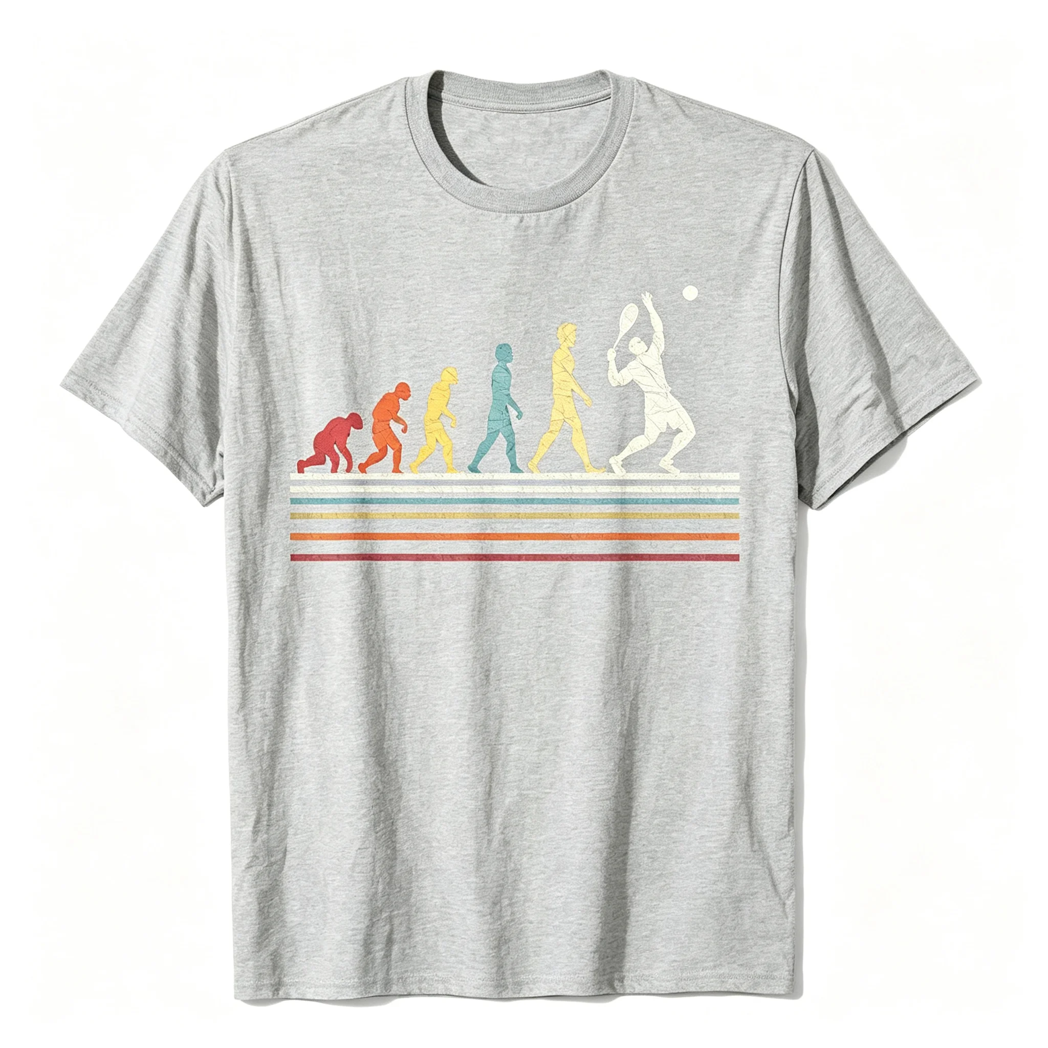 Funny Tennis Evolution Of Man Sport Retro Vintage Gift T-Shirt Youthful T Shirts For Men Cotton Tops & Tees Street Cheap