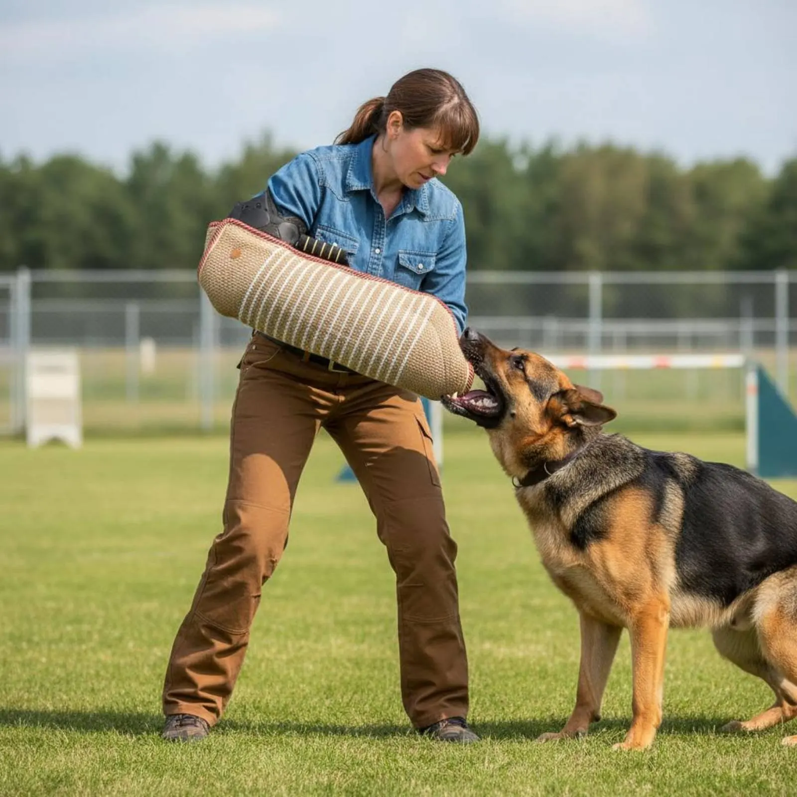 Dog Bite Sleeve Abrasion Proof Training Bite Sleeve Dog Training Arm Left and Right Hand Use Enhanced Grip for Beginners