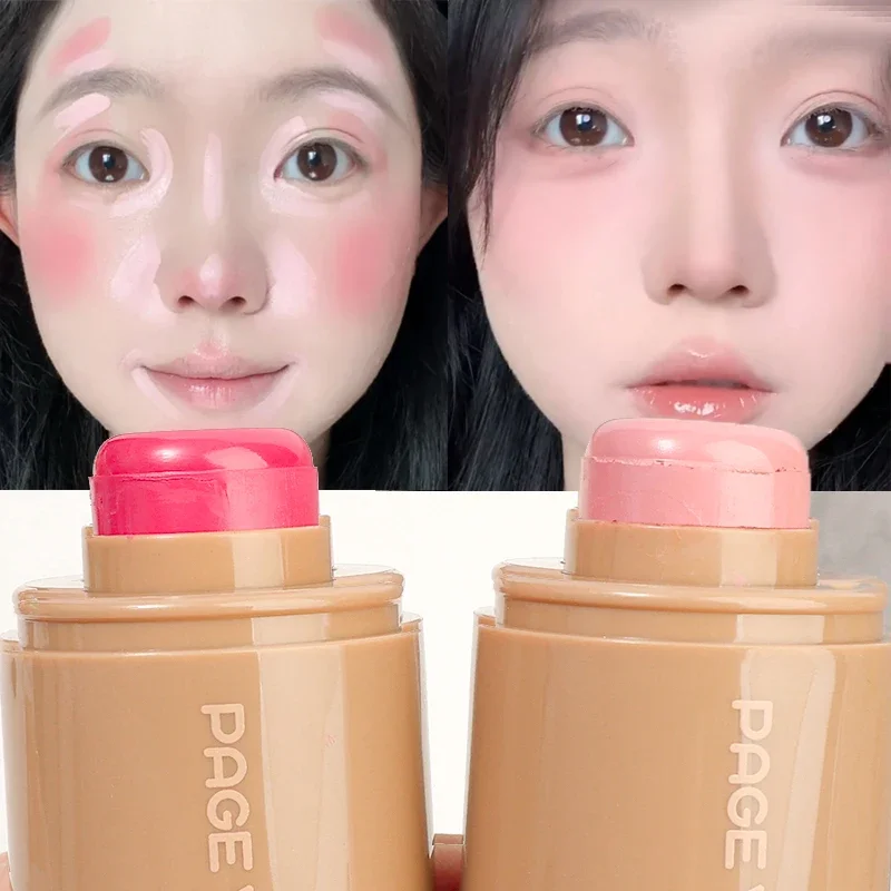 High Pigment Blush Stick feuchtigkeit spendende Wange Lippen Tönungen wasserdicht aufhellen des Gesicht Kontur Schatten Rouge Creme koreanischen Make-up