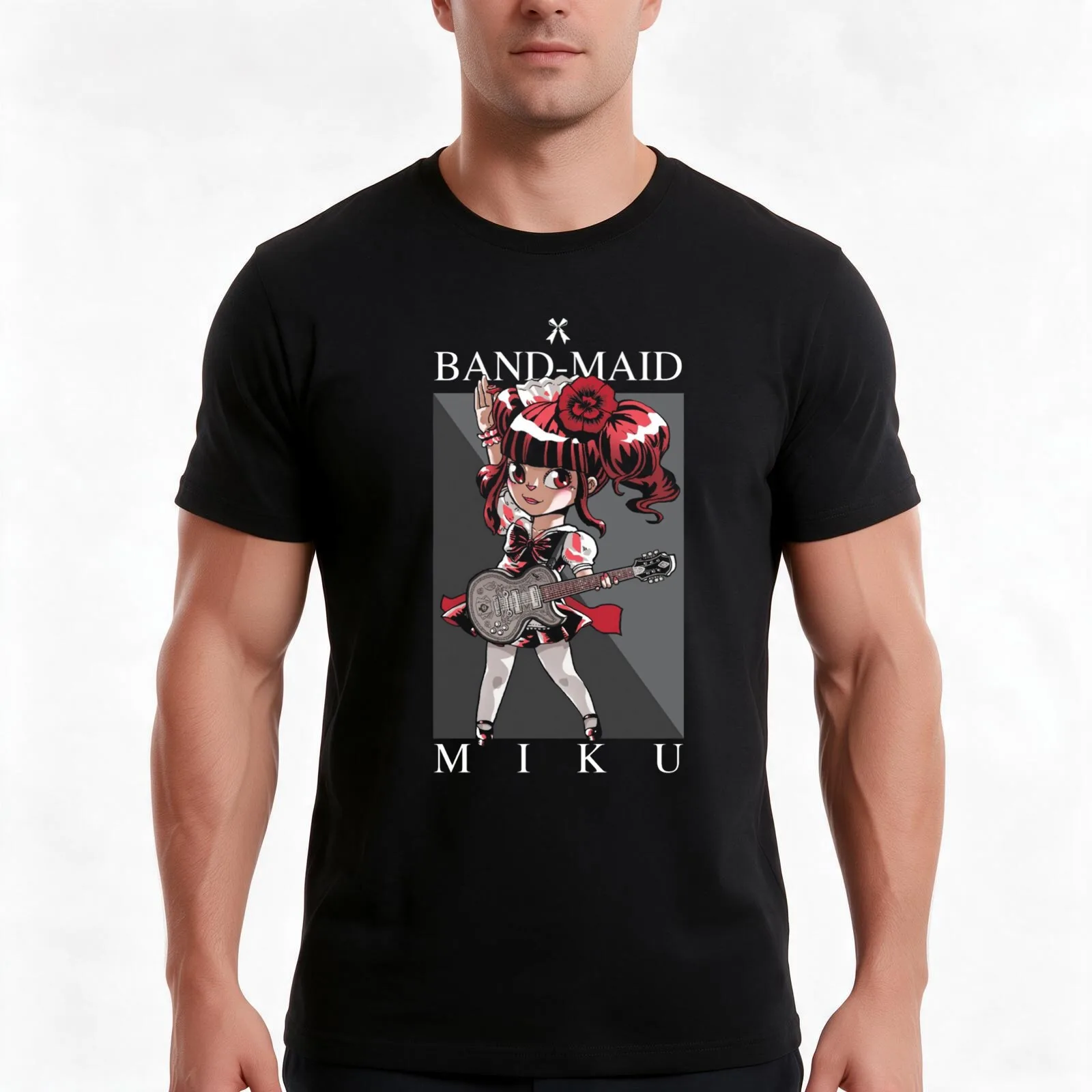 Band Maid - Miku and Six String T-Shirt Summer Casual Cotton Tee Oversized Streetwear Tops Vintage Graphic Print 100% Cotton