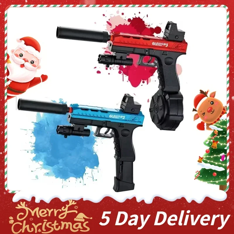 Auto Tiro Splash Ball Airsoft Toy Gun, Dual Mode Pistola, Água Arma Bola, Ao ar livre, Natal e presente de aniversário, 5 Dias Entrega