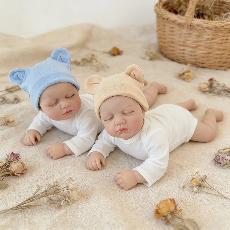 

Кукла Реборн 48 см Лулу, мягкая на ощупь, из хлопка, спящая, ручной работы, для детей