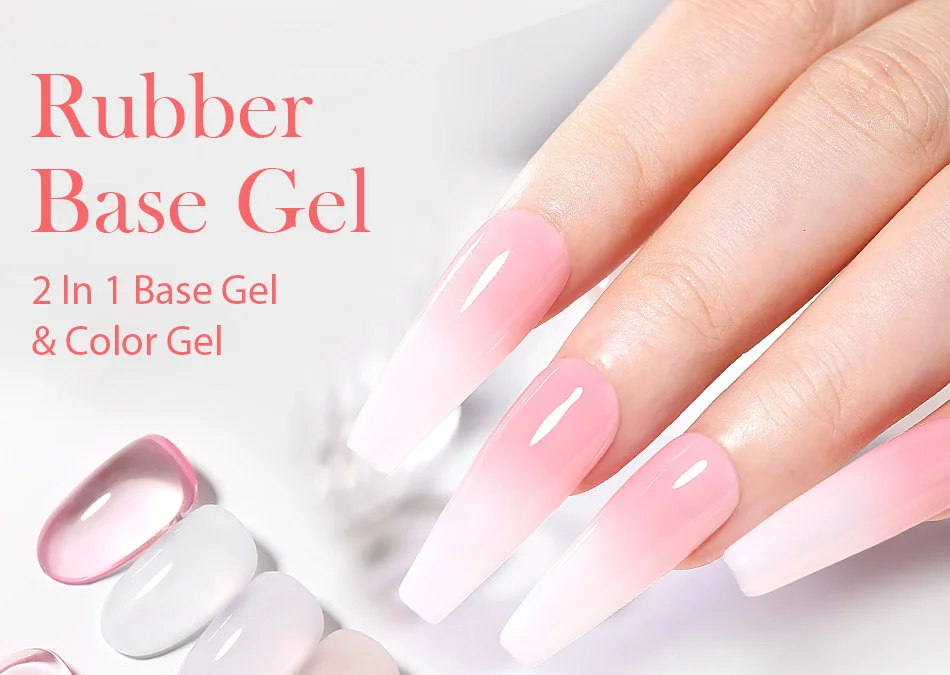 BORN PRETTY 15ml Jelly Nude Rubber Base Gel Natürlicher Milchweißer Klarer Semi-Permanenter Selbstnivellierender Soak-Off UV LED Gel-Lack – Detail 1