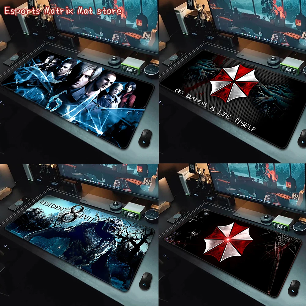 

Коврик для мыши Hot Movies Resident Evil с HD-печатью, для геймеров, с фиксированным краем, нескользящий, для клавиатуры и ПК