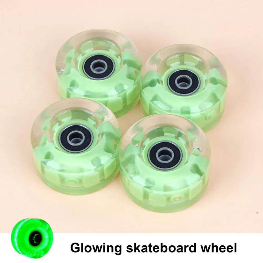 4 Pack Roller Skate Wheels Quad Light Up Skateboard Wheels with Bearings Roller Hockey Wheels for Double Row Skating Skateboard