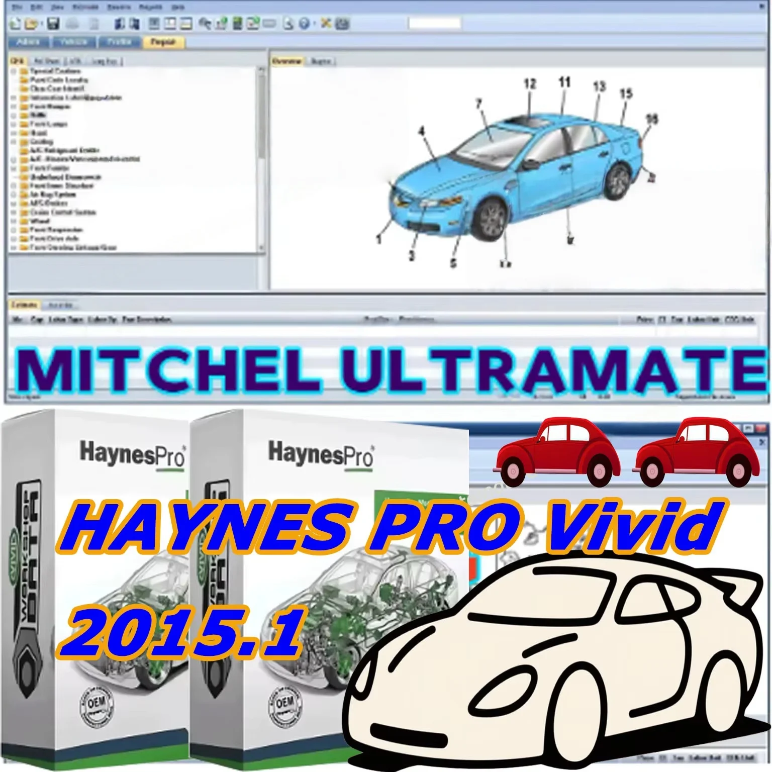 2025 Hot! Mitchell Ultramate 7 Complete Advanced Estimating System + Ultra Patch & HAYNES PRO Vivid 2015.1 Automotive Workshop