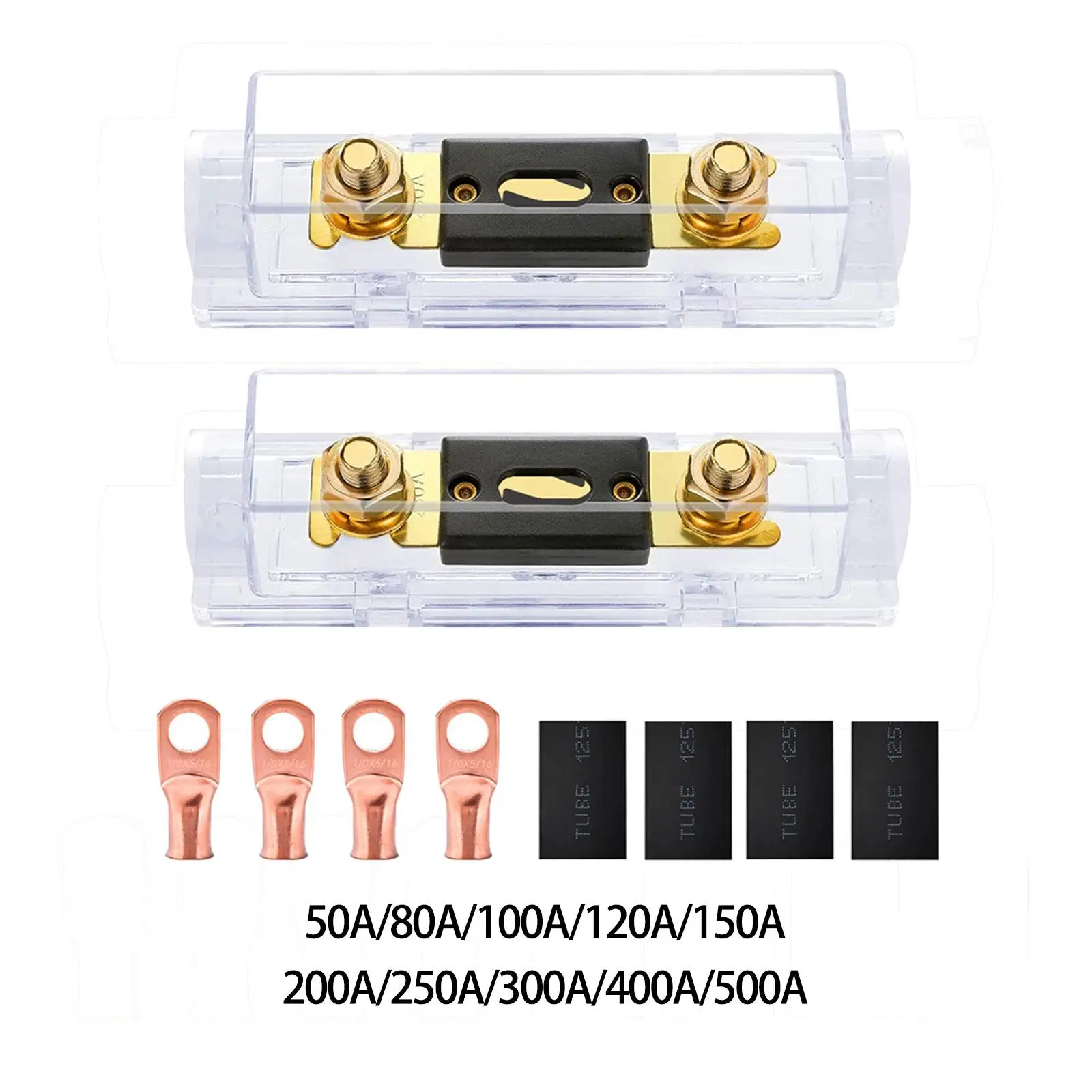 2 Pieces Anl Fuse with Fuses Holders Replacement Transparent Cover Simple