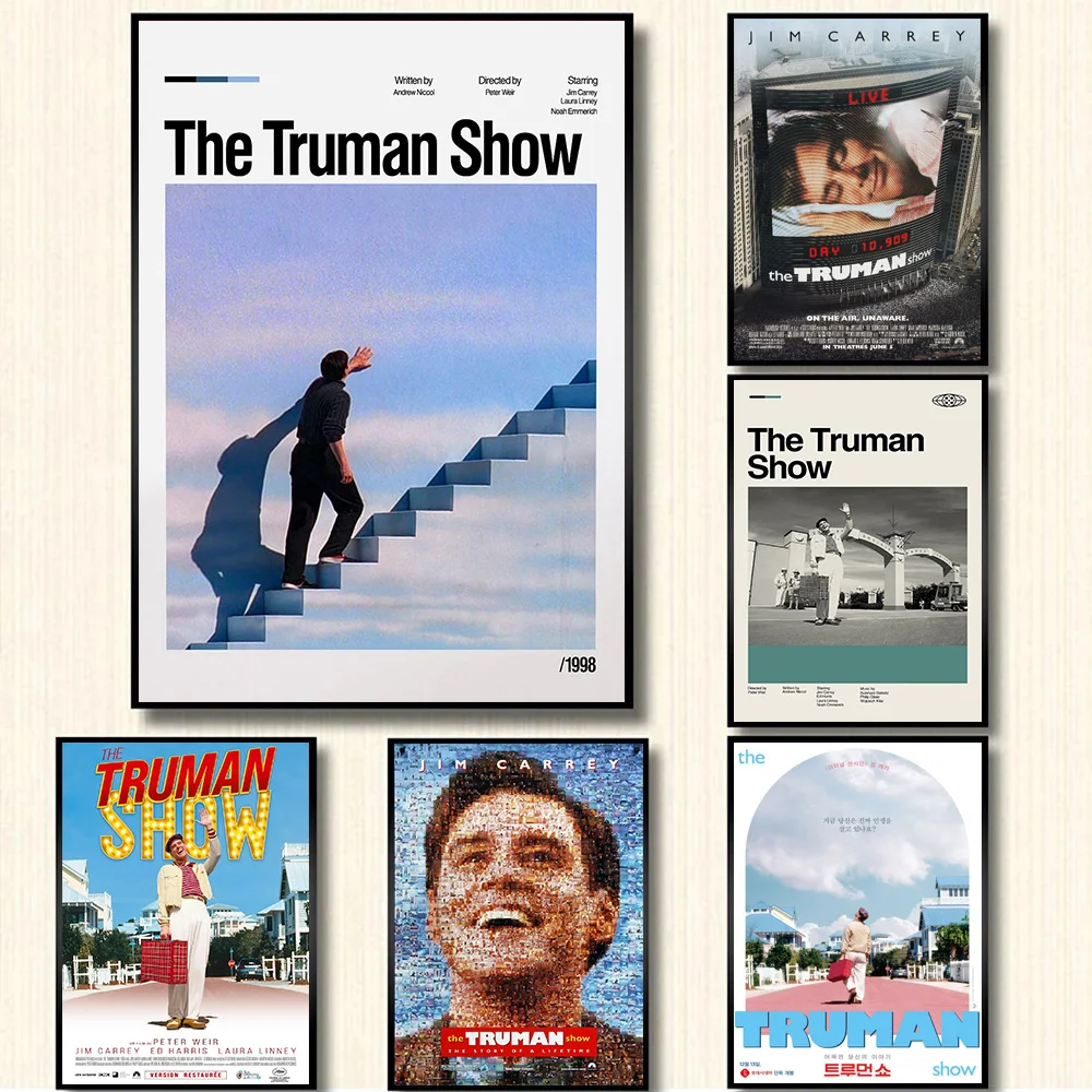 Classic Sci-fi Movie The Truman Show Minimalist Film Poster Canvas Painting Retro Wall Art Pictures Home Dorm Room Decor