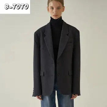 B-toto-女性用ウールスーツジャケット,用途の広い,2つのボタンの気質,毎日,秋冬,新しいコレクション2023