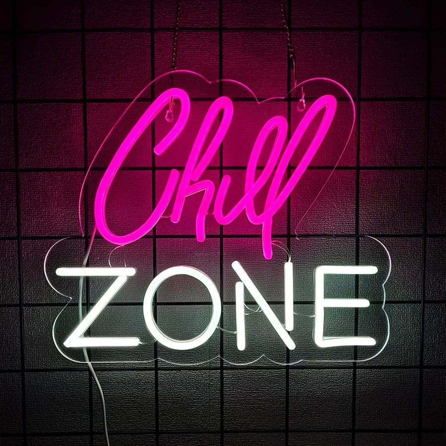 

Chill Zone Neon Sign For Relaxing Room, Wall Decor, Birthday Gift, Game Room, Bar, Man Cave, Bedroom LED Light USB Powered