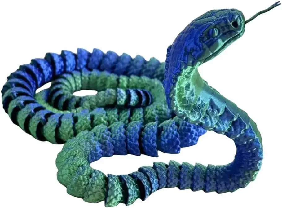 3D Printed Cobra 3D Printed Animals  Fidget Toys for Flexiable Crystal Snake Toys Adults 3D Printed Articulated Cobra