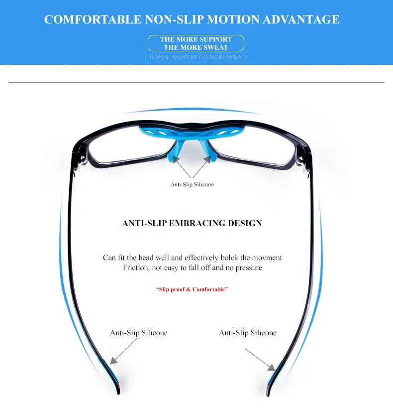 Sport Style Trend Eyeglasses Frames Men TR90 Flexible Light Football Myopia Glasses with Rope Optical Basketball Spectacles