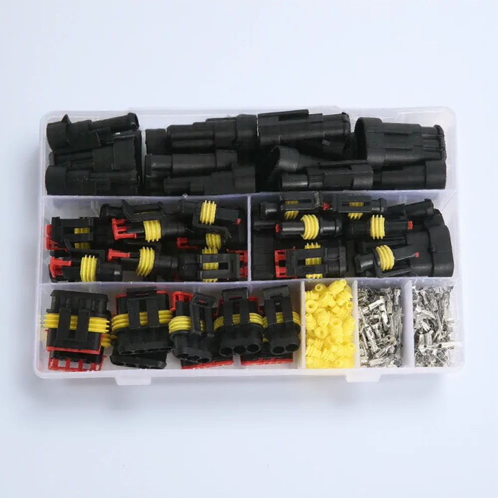 

HID Waterproof Connectors 240/352Pcs 1/2/3/4 Pin Car Electrical Wire Connector Plug Truck Harness