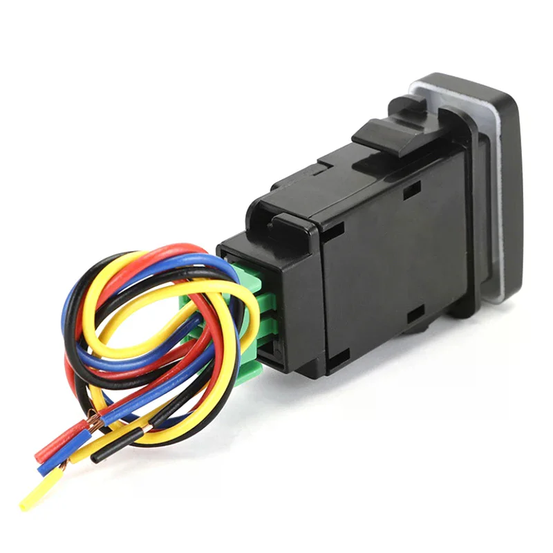 Car Fog Light 5-Pin LED On-Off Button Switch With Wire For  Civic Auto Car Push Button Switch Repair Replace