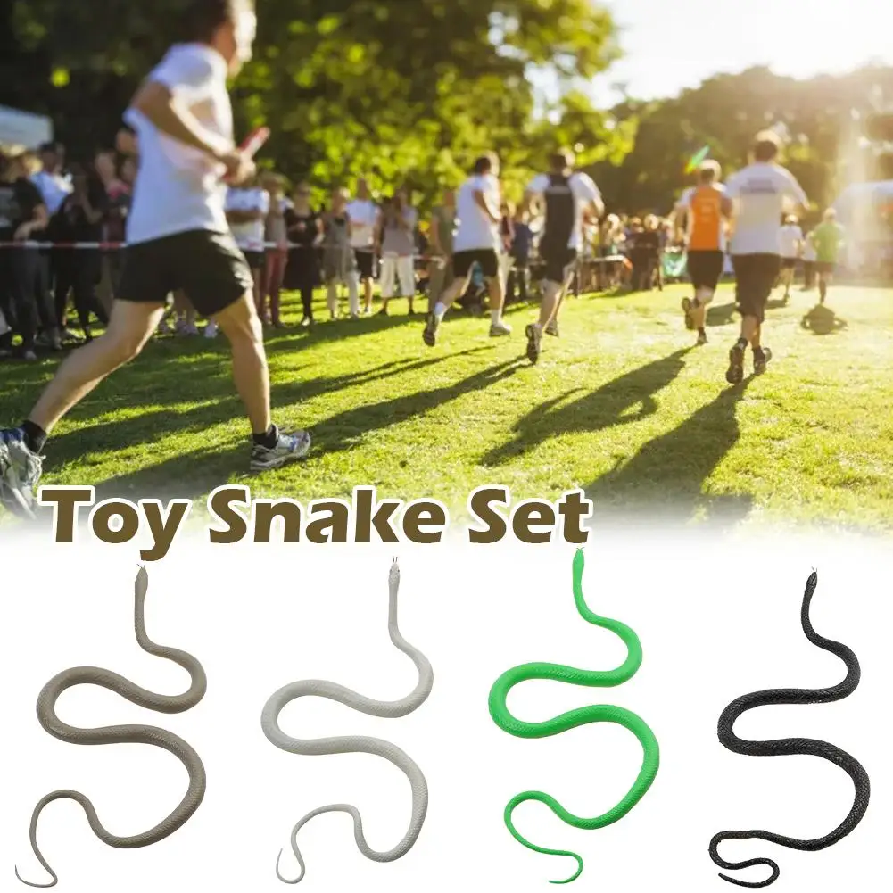 Rubber Snake Scare Gags Toy Fake Realistic Snake Simulation Anaconda Scary Halloween To Scare Birds Props Prank Trick Toy Gifts