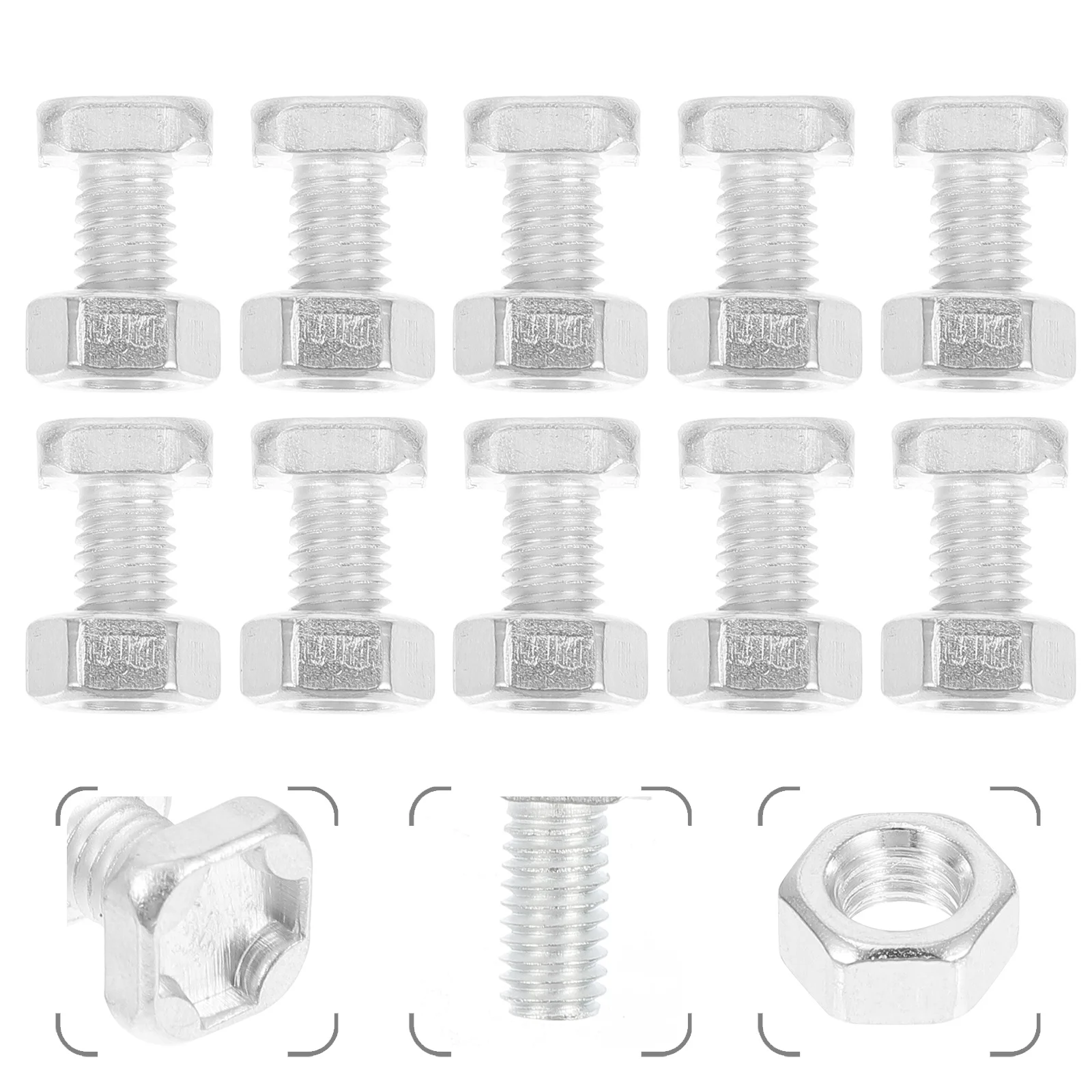 

50 set Nuts Square Head Bolts Greenhouse Repair Kit Aluminum Fasteners For Glass Panel Garden Shelter Multipurpose Clamping