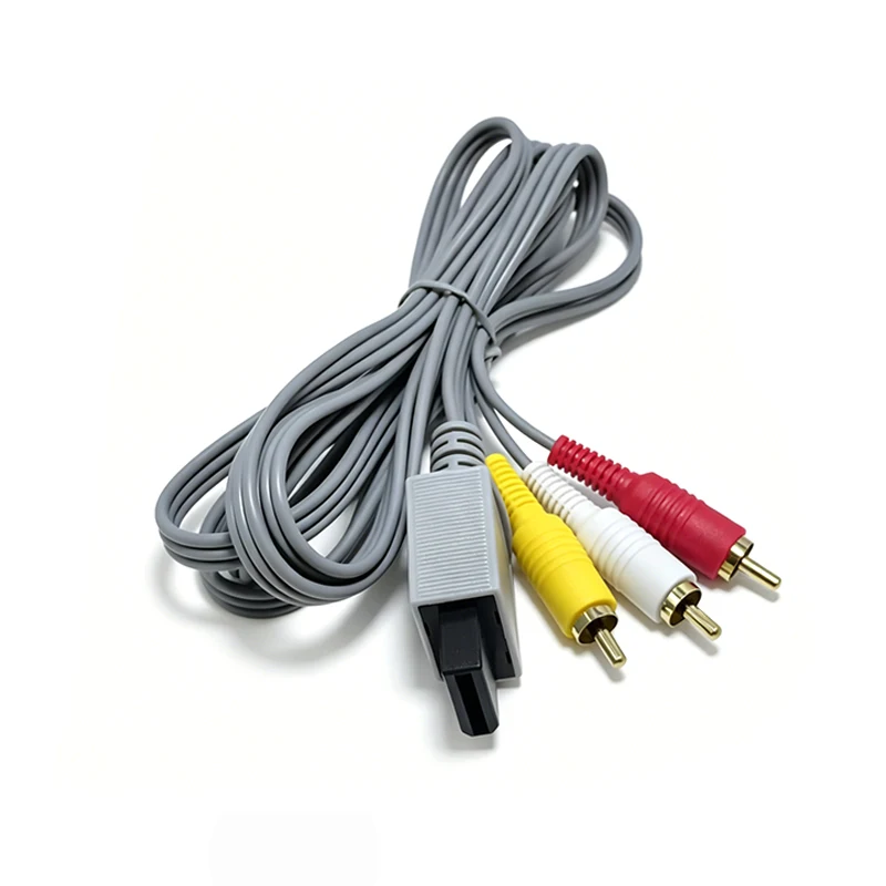 

1.8m 3RCA Composite Cable for Nintendo Wii Controller Console Video AV Cable Gold-plated for Main 480p Video Output